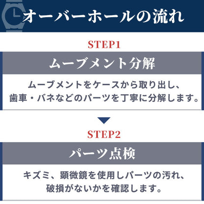 【1年延長保証】【見積無料】 腕時計修理 時計 オーバーホール 分解掃除 3針 2針 機械式 自動巻き 手巻き [送料無料] repair-omega