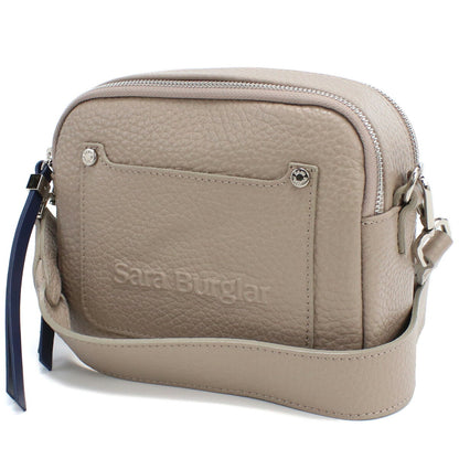 サラバーグラー 斜め掛けショルダーバッグ レディース REGINA BUFALO レザー イタリア 916 TAUPE グレー系 バッグ SBR916021