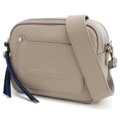 サラバーグラー 斜め掛けショルダーバッグ レディース REGINA BUFALO レザー イタリア 916 TAUPE グレー系 バッグ SBR916021