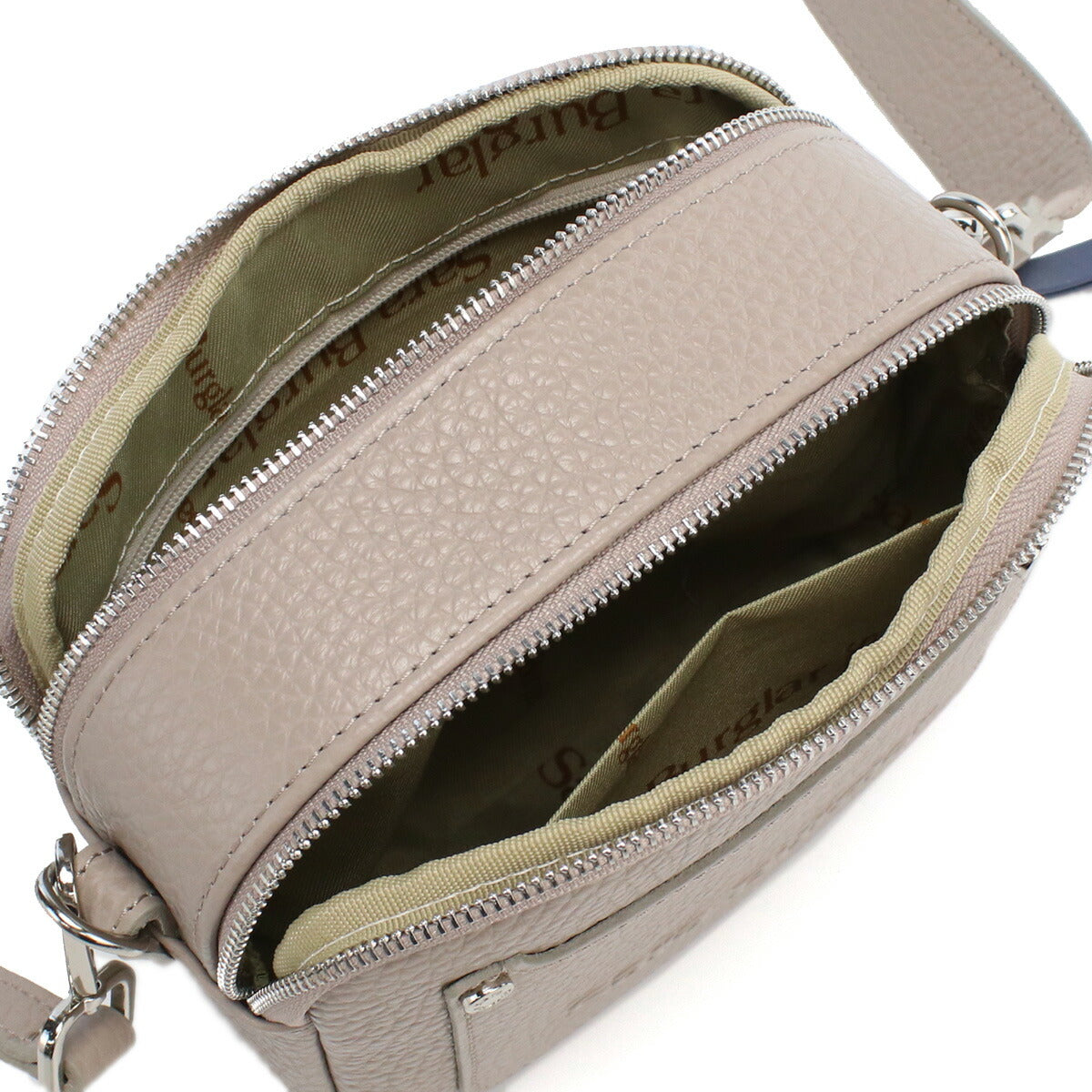 サラバーグラー 斜め掛けショルダーバッグ レディース REGINA BUFALO レザー イタリア 916 TAUPE グレー系 バッグ SBR916021