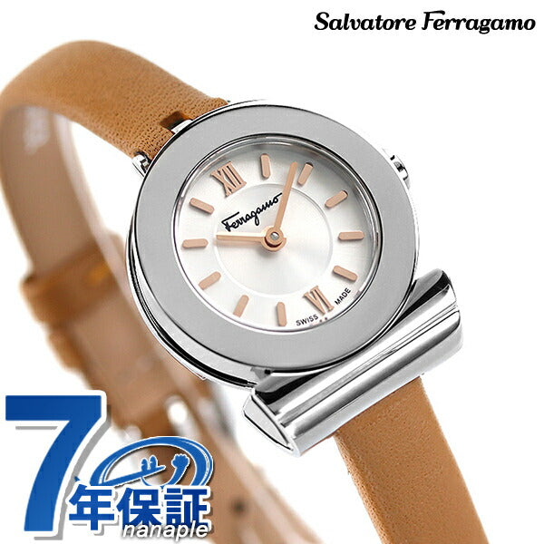 フェラガモ ガンチーニ 22mm レディース 腕時計 SF4302421 Salvatore Ferragamo シルバー ライトブラウン SF4302421