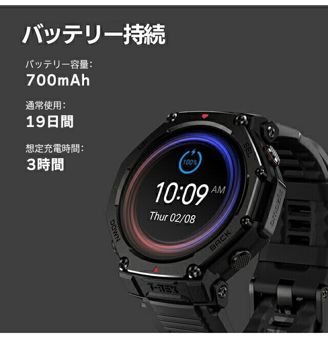 【新品】アマズフィット Amazfit 腕時計 ユニセックス SP170079-C239 T-Rex 3 Pro 44mm 充電式クォーツ ブラックxタクティカルブラック デジタル表示 楽天市場】＼クーポン利用で52980円☆さらに+9倍／ アマズフィット T