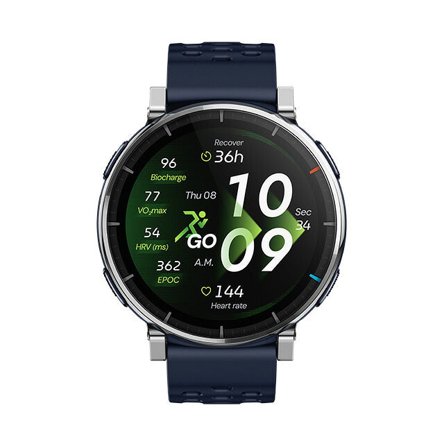 【新品】アマズフィット Amazfit 腕時計 ユニセックス SP170082-C116 アクティブ 3 プレミアム Active 3 Premium 充電式クォーツ ブラックxネイビー デジタル表示 SP170082-C116 ｜ アマズフィット アクティブ 3 プレミアム 充電式