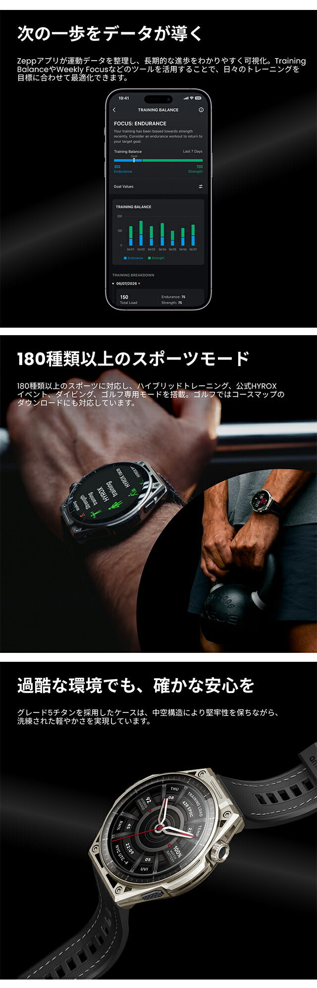 SP170087-C245 ｜ アマズフィット バランス ウルトラ 充電式クォーツ