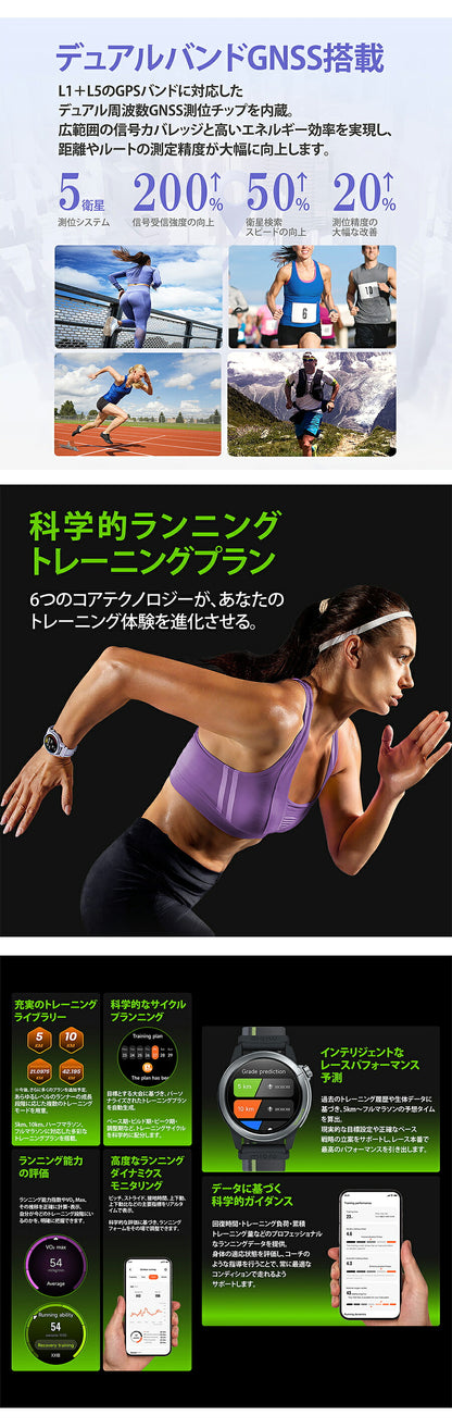 ミブロ GS Active2 スマートウォッチ ブランド メンズ レディース Bluetooth 替えベルト mibro SP380015-C22 デジタル ダークグレー SP380015-C22
