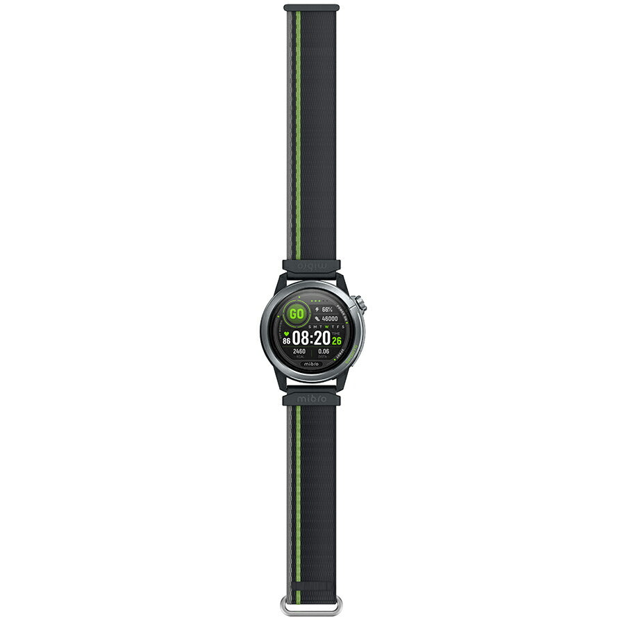 ミブロ GS Active2 スマートウォッチ ブランド メンズ レディース Bluetooth 替えベルト mibro SP380015-C22 デジタル ダークグレー SP380015-C22