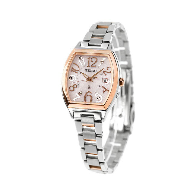 Seiko Rukia标准太阳能电台观看品牌女士精工SSVW214模拟粉红色在日本SSVW214