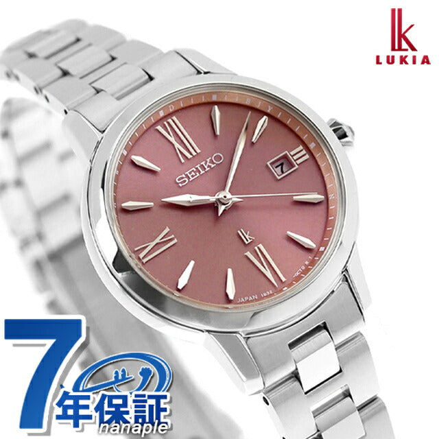 Seiko Rukia广播太阳能观看品牌女士精工SSVW219模拟粉红色在日本SSVW219