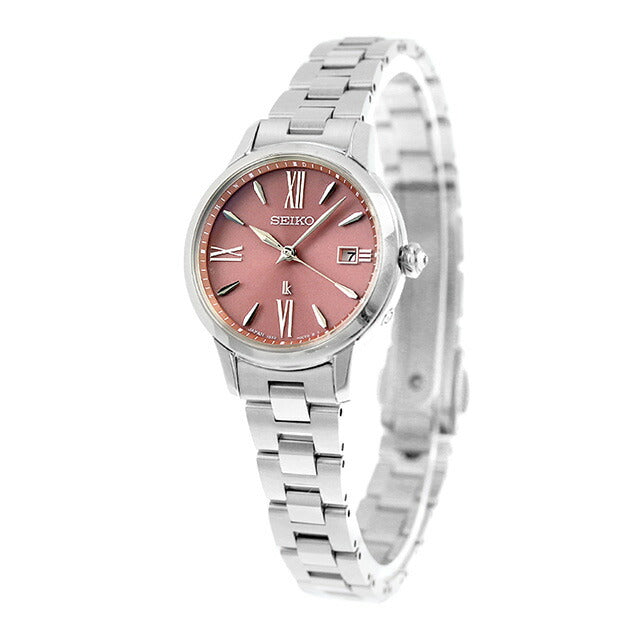 Seiko Rukia广播太阳能观看品牌女士精工SSVW219模拟粉红色在日本SSVW219