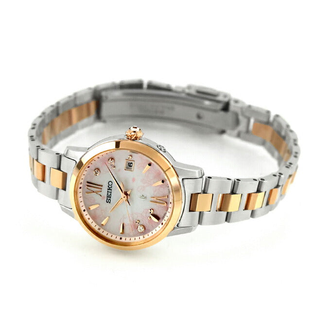 【現行・未使用級・16.5㎝】セイコー ルキア　電波ソーラー ラメ　シルバー 現行・未使用級・コマ付】セイコー ルキア 電波ソーラー 時計 ラメ