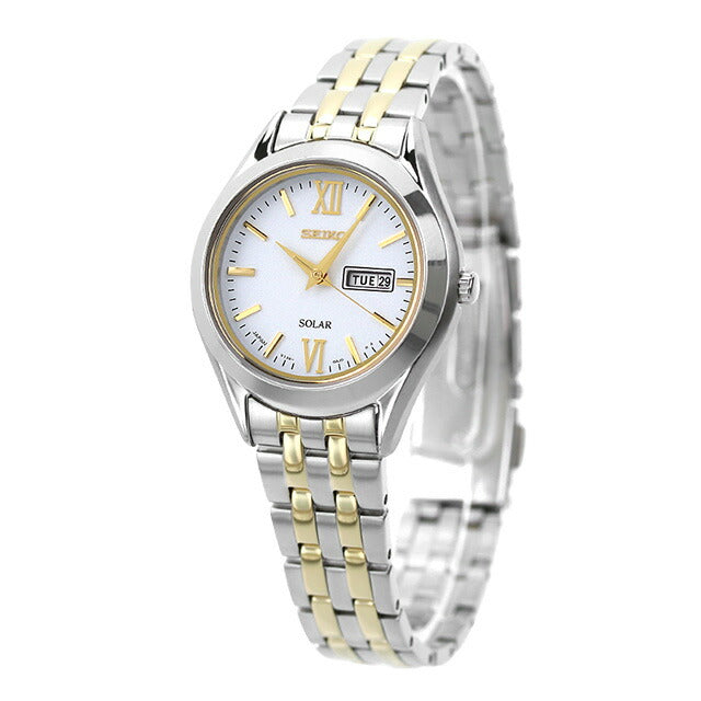 女性妇女的精工手表品牌太阳能STPX033 Seiko White STPX033