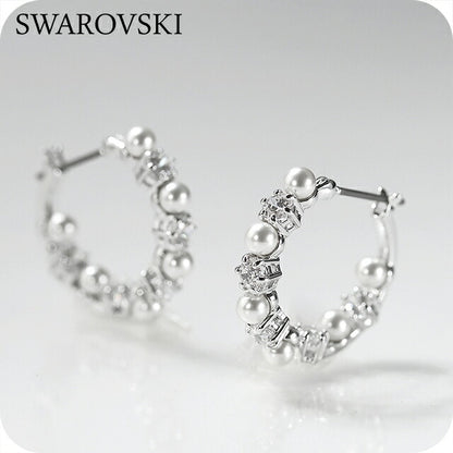 Swarovski earrings for women brand SWAROVSKI Matrix hoop Swarovski for both ears 5709256 Silver accessories SW-5709256