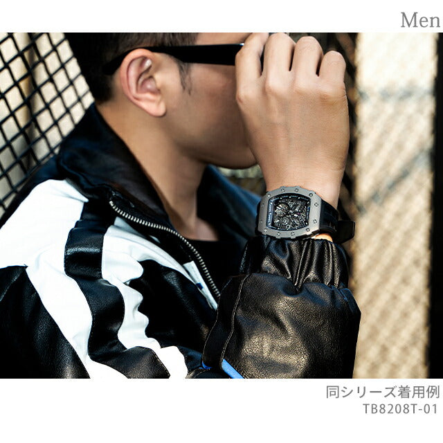 サーボンバ TB8208 エレメンタルシリーズ チタニウムエディション 自動巻き 腕時計 ブランド メンズ チタン オープンハート TSAR BOMBA TB8208T-01 アナログ TB8208T-01