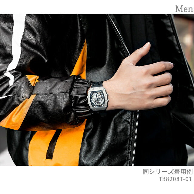 サーボンバ TB8208 エレメンタルシリーズ チタニウムエディション 自動巻き 腕時計 ブランド メンズ チタン オープンハート TSAR BOMBA TB8208T-01 アナログ TB8208T-01