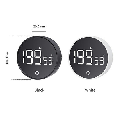 Kitchen Timer Digital Dial Type Easy to See Volume Adjustment Round Magnetic Stylish Cute Cute Compact Small Black White Battery Operated 2WAY For Studying TIMER-F5 Selectable Models