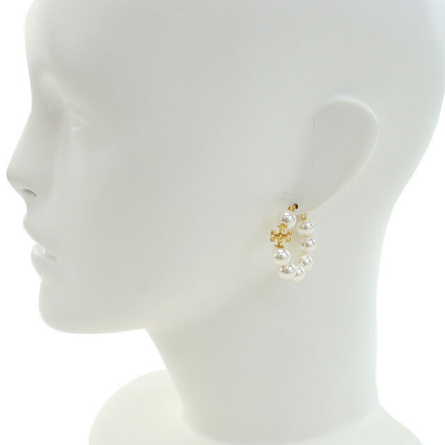 TORY BURCH フープピアス Kira Pearl Hoop 140674 Kira Pearl Hoop Earring: Women's Designer Earrings | Tory Burch