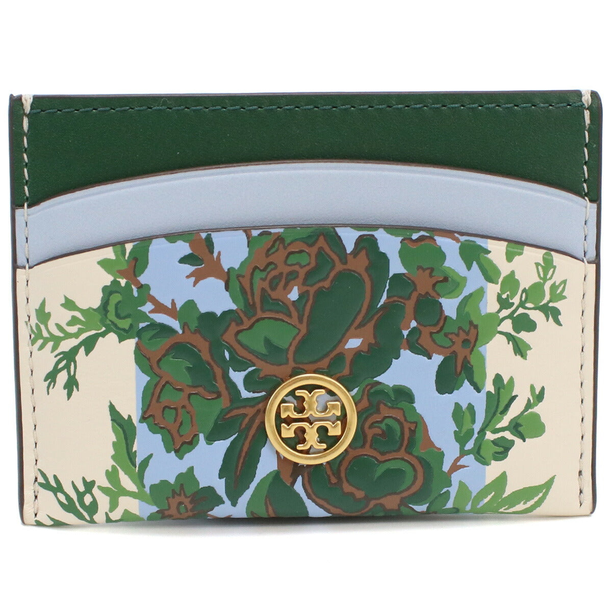 トリーバーチ カードケース レディース レザー 143037 IVORY-BLUE-GREEN RAY グリーン系 財布 TOB143037011