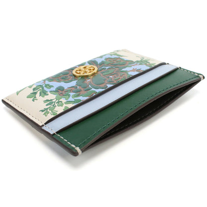 トリーバーチ カードケース レディース レザー 143037 IVORY-BLUE-GREEN RAY グリーン系 財布 TOB143037011