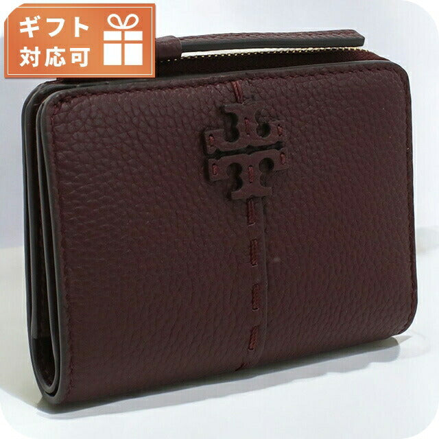 トリーバーチ 二折財布小銭入付き レディース ブランド TORY BURCH MCGRAW レザー フィリピン 148751 WINE ボルドー系 財布 TOB148751011