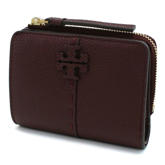 トリーバーチ 二折財布小銭入付き レディース ブランド TORY BURCH MCGRAW レザー フィリピン 148751 WINE ボルドー系 財布 TOB148751011