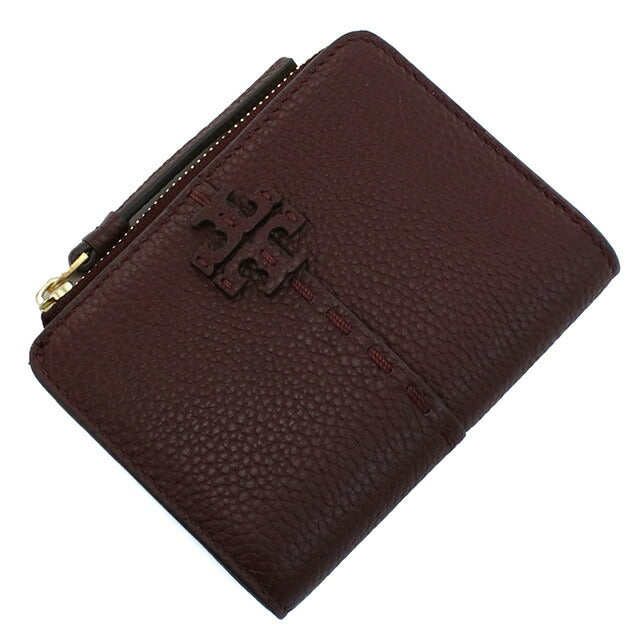 トリーバーチ 二折財布小銭入付き レディース ブランド TORY BURCH MCGRAW レザー フィリピン 148751 WINE ボルドー系 財布 TOB148751011
