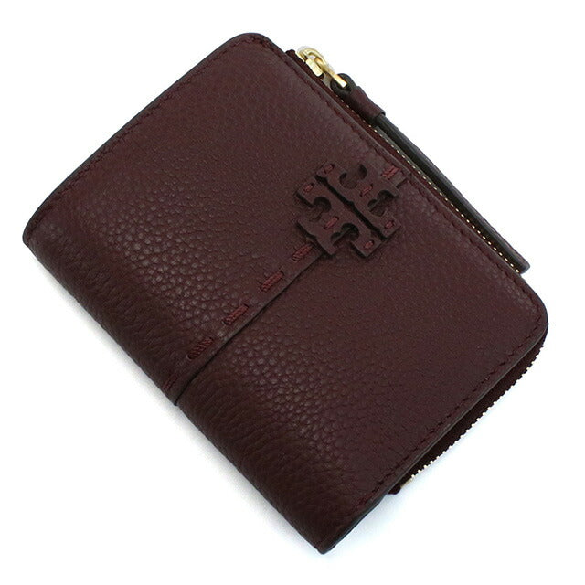 トリーバーチ 二折財布小銭入付き レディース ブランド TORY BURCH MCGRAW レザー フィリピン 148751 WINE ボルドー系 財布 TOB148751011