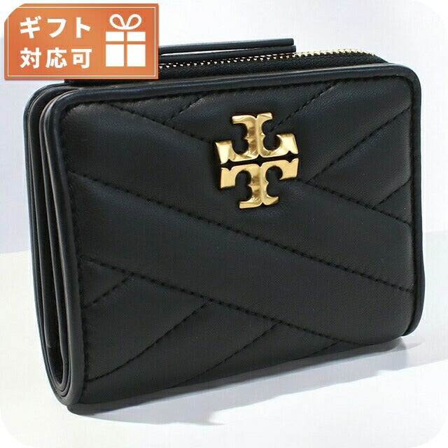 トリーバーチ 二折財布小銭入付き レディース ブランド TORY BURCH KIRA レザー 153121 BLACK ブラック 財布 TOB153121011