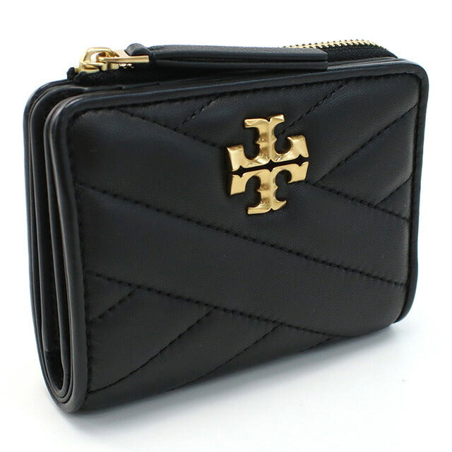 トリーバーチ 二折財布小銭入付き レディース ブランド TORY BURCH KIRA レザー 153121 BLACK ブラック 財布 TOB153121011