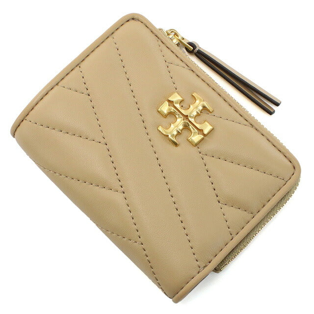 トリーバーチ 二折財布小銭入付き レディース ブランド TORY BURCH KIRA レザー 153121 DESERT DUNE ベージュ系 財布 TOB153121021