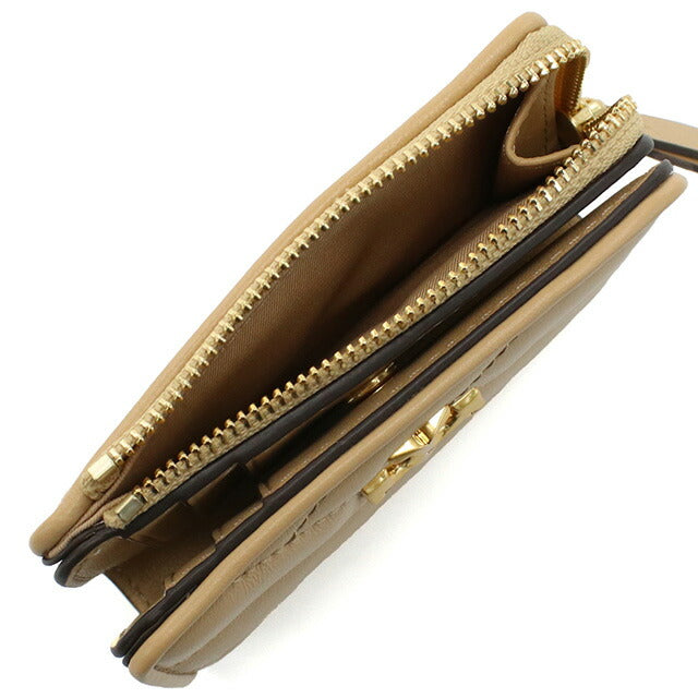 トリーバーチ 二折財布小銭入付き レディース ブランド TORY BURCH KIRA レザー 153121 DESERT DUNE ベージュ系 財布 TOB153121021