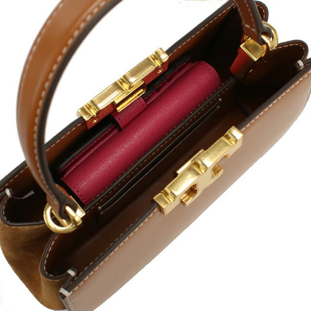 Tory Burch ブラウンレザーハンドバッグ トリーバーチ TORY BURCH バッグ （ブラウン） -ファッション