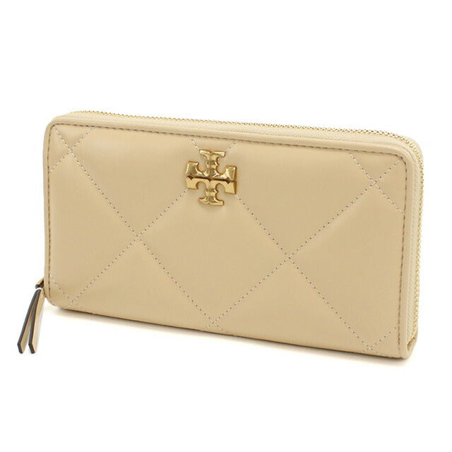 トリーバーチ 長財布ラウンドファスナー レディース ブランド Tory Burch KIRA DIAMOND QUILT 154989 VANILLA SOFT SERVE 財布 TOB154989021