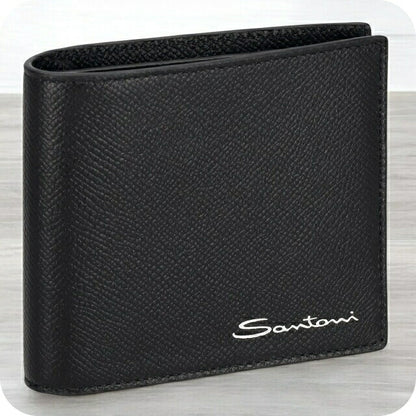 サントーニ 二つ折り財布 メンズ ブランド Santoni UFPPA2375-FOAN ブラック UFPPA2375FOAN-CFN01