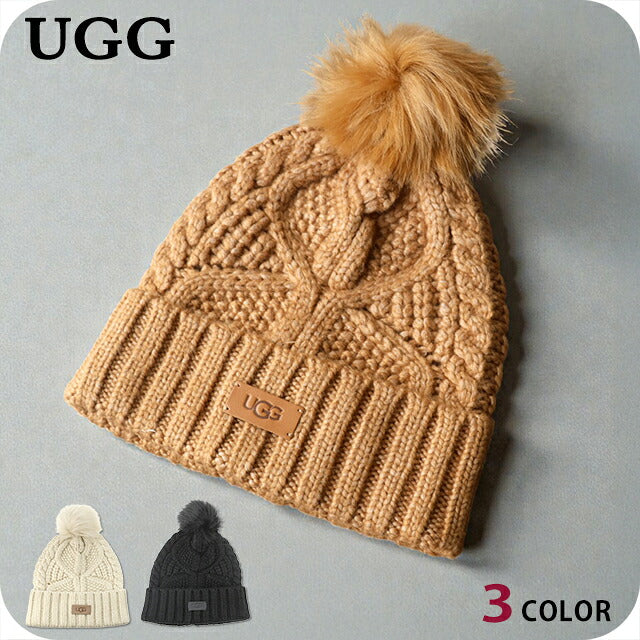 アグ ニット帽 メンズ レディース ブランド UGG CABLE BEANIE WITH POM