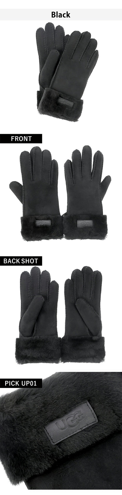 UGG 手套女式品牌 UGG TURN CUFF GLOVE 标志 17369 配件可选型号 UGG-17369