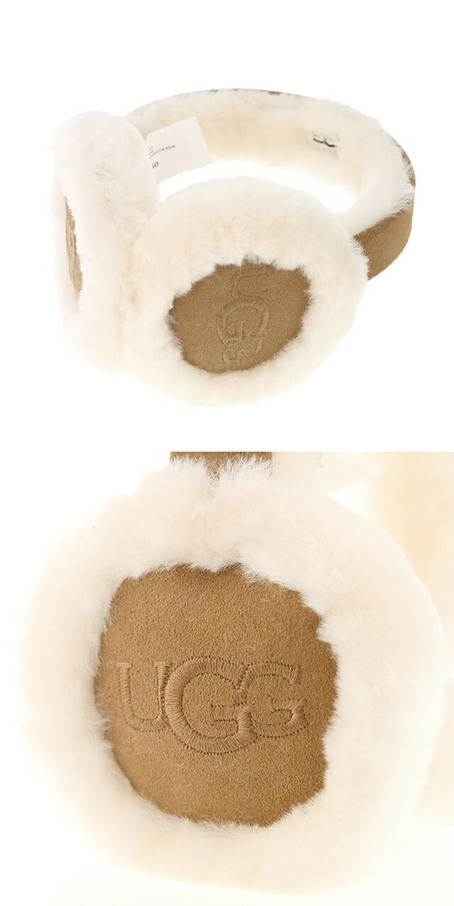 新品箱付き UGG イヤーマフ W シープスキン エンブロイダリー チェスナット UGG（アグ） イヤーマフ SHEEPSKIN EMBROIDERY EARMUFF シープスキン