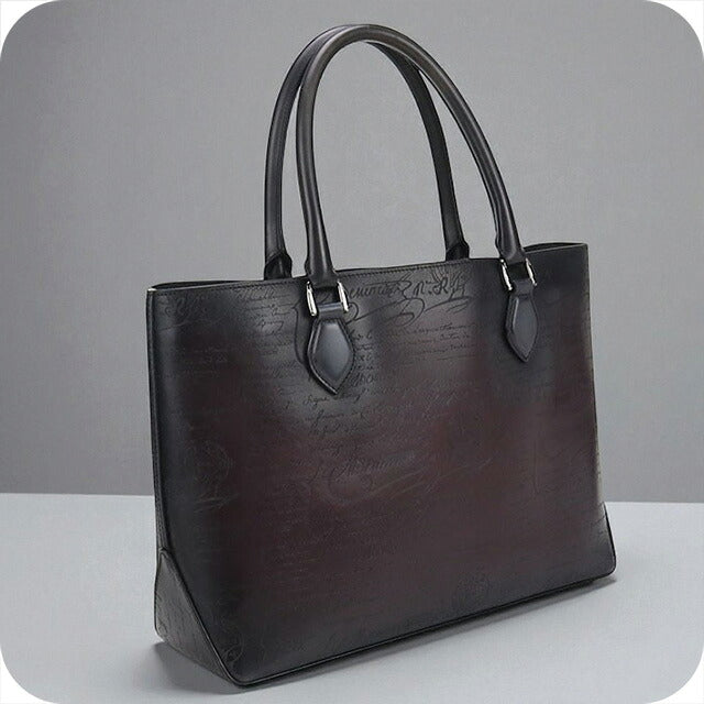 中古 ベルルッティ トートバッグ メンズ ブランド BERLUTI スクリット トゥジュール レザー ブラウン バッグ USDBER100861011