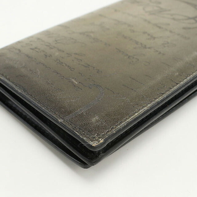 中古 ベルルッティ 長財布二折 メンズ ブランド BERLUTI サンタル フラップロングウォレット カーキ 財布 USDBER101080011