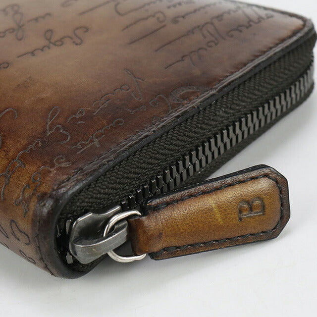 中古 ベルルッティ 長財布ラウンドファスナー メンズ ブランド BERLUTI スクリットレザー レザー ブラウン 財布 USDBER101172011