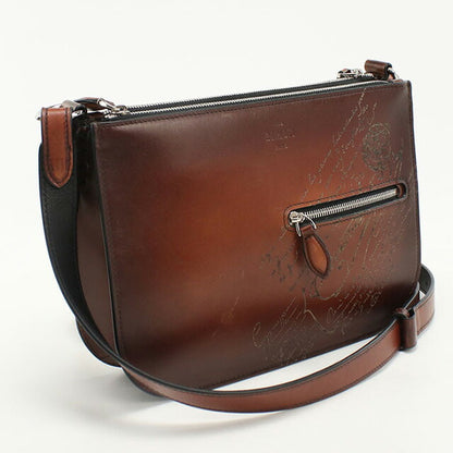 中古 ベルルッティ ショルダーバッグ メンズ ブランド BERLUTI カリグラフィ シエナ メッセンジャーバッグ レザー ブラウン バッグ USDBER101949011