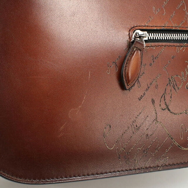 中古 ベルルッティ ショルダーバッグ メンズ ブランド BERLUTI カリグラフィ シエナ メッセンジャーバッグ レザー ブラウン バッグ USDBER101949011