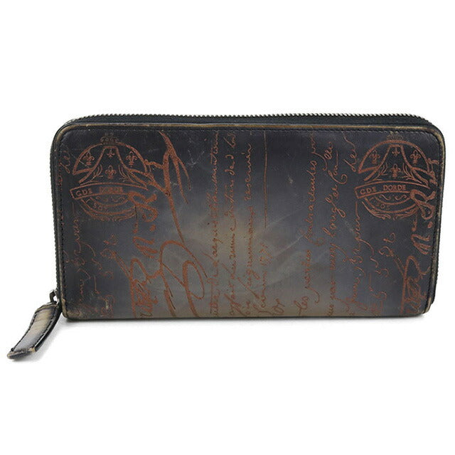 中古 ベルルッティ 長財布ラウンドファスナー メンズ ブランド BERLUTI イタウバ ロングジップウォレット ブラック 財布 USDBER102626011