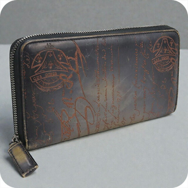 中古 ベルルッティ 長財布ラウンドファスナー メンズ ブランド BERLUTI イタウバ ロングジップウォレット ブラック 財布 USDBER102626011