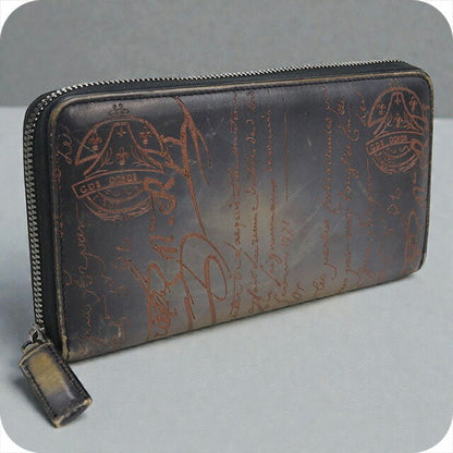 中古 ベルルッティ 長財布ラウンドファスナー メンズ ブランド BERLUTI イタウバ ロングジップウォレット ブラック 財布 USDBER102626011