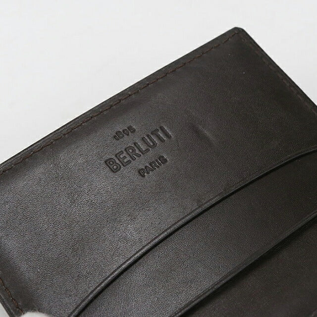 中古 ベルルッティ 名刺入れ メンズ ブランド BERLUTI インブイアフラップカードホルダー ブラウン 小物 USDBER106404011