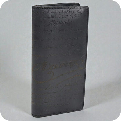 中古 ベルルッティ 長財布二折 メンズ ブランド BERLUTI サンタル フラップ ロングウォレット ブラック 財布 USDBER107831011