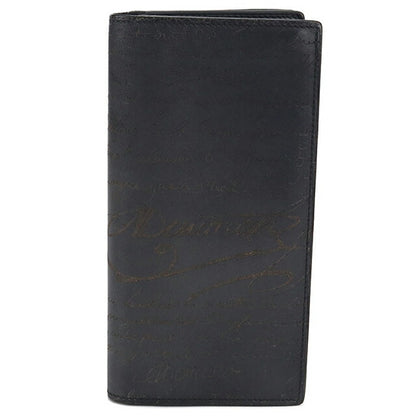 中古 ベルルッティ 長財布二折 メンズ ブランド BERLUTI サンタル フラップ ロングウォレット ブラック 財布 USDBER107831011