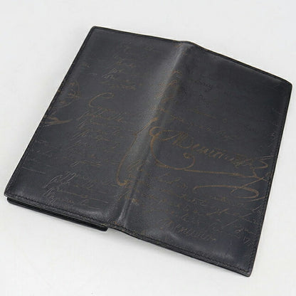 中古 ベルルッティ 長財布二折 メンズ ブランド BERLUTI サンタル フラップ ロングウォレット ブラック 財布 USDBER107831011