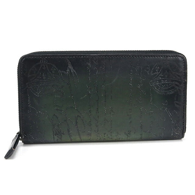 中古 ベルルッティ 長財布ラウンドファスナー メンズ ブランド BERLUTI イタウバ ロングジップウォレット グリーン USDBER110625011