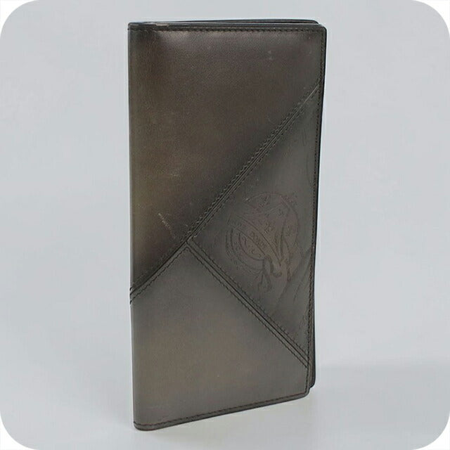 中古 ベルルッティ 長財布ニ折小銭入付き メンズ ブランド BERLUTI フラップ ロングウォレット ブラック USDBER113528011